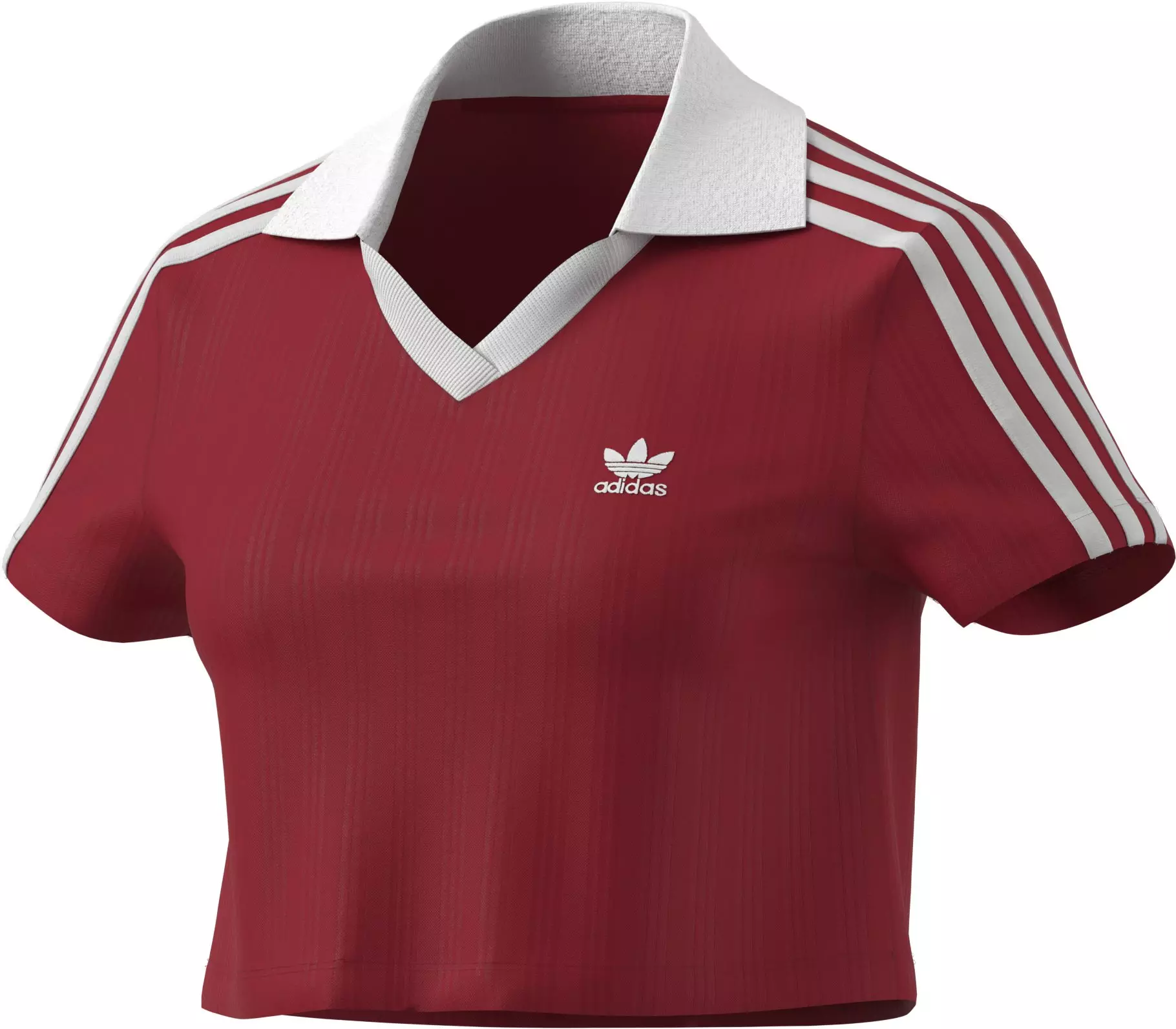 ★adidas★ Adicolor Football Jacquard V-Neck Crop Polo Shirt adidas Originals Women's